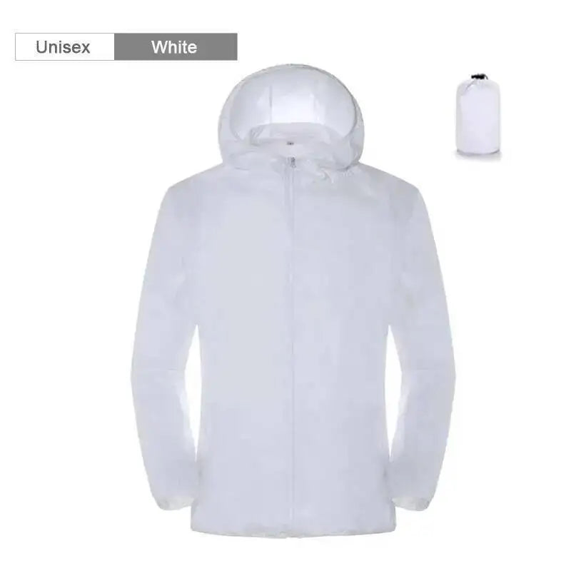 Hooded Long Sleeve Full Zip Outdoor Hiking Jacket with Pockets