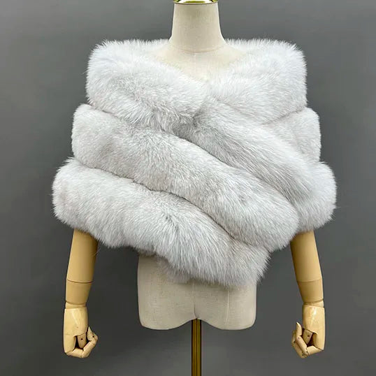 Plush Cross Front Wrap Cape for Layering over Outfits