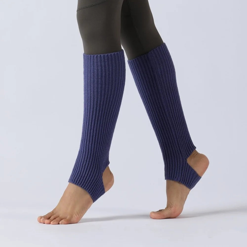 Ribbed Dance Leg Warmers with Open Heel Stirrup Shape