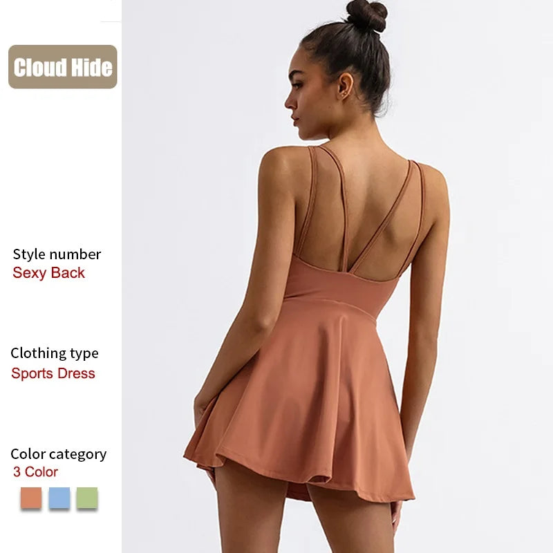 Women's Open-Back Sleeveless Tennis Dress