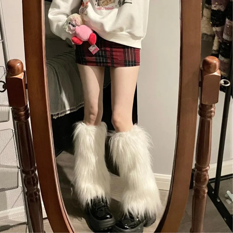Plush Leg Warmers with Slouchy Flared Calf Shape