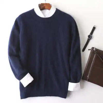 Men's Plain Long Sleeve Knit Sweater