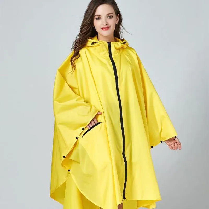 Hooded Printed Poncho for Layering over Tops and Dresses