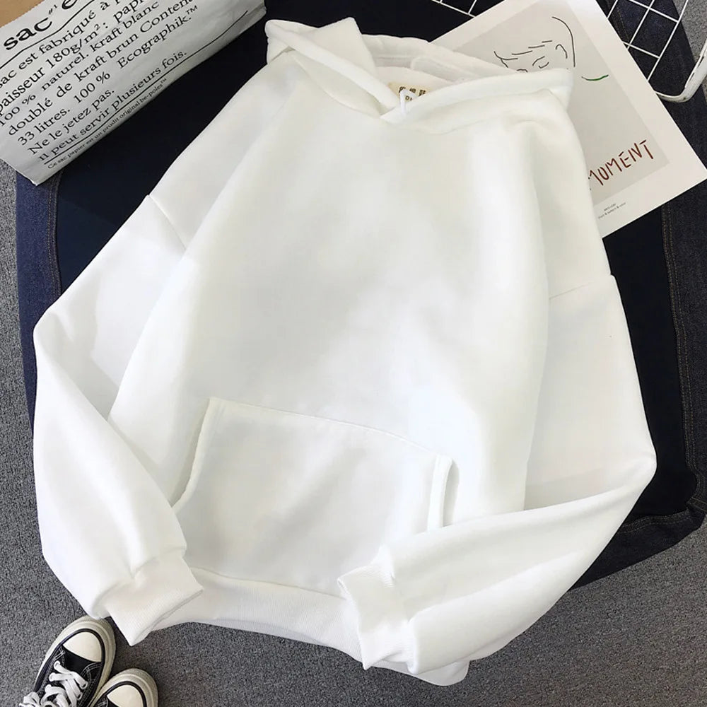 Long Sleeve Casual Hooded Sweatshirt with Relaxed Streetwear Styling