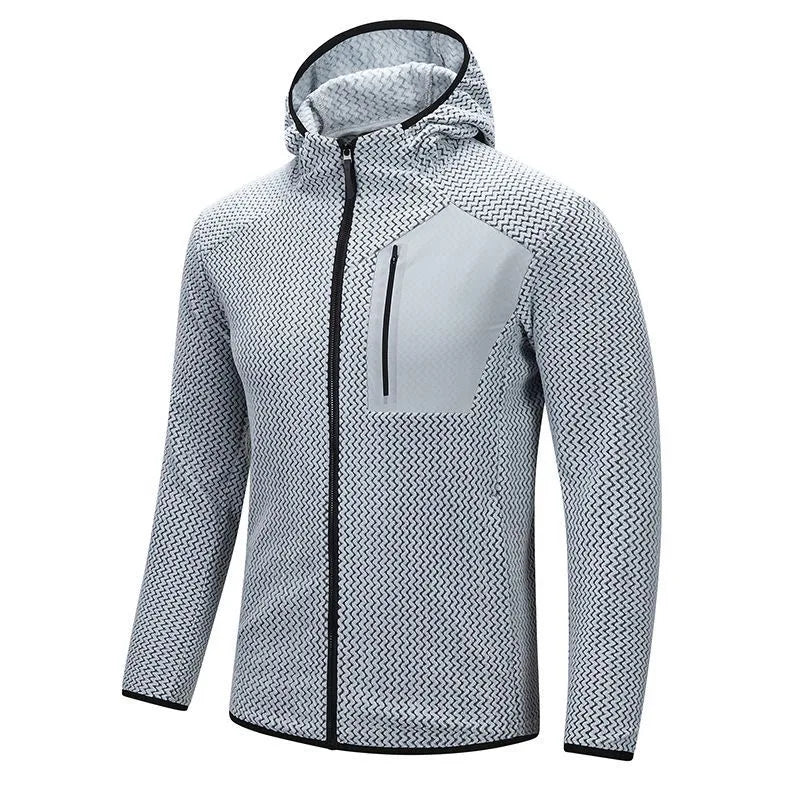 Men's Solid Long-Sleeve Zip-Front Hoodie