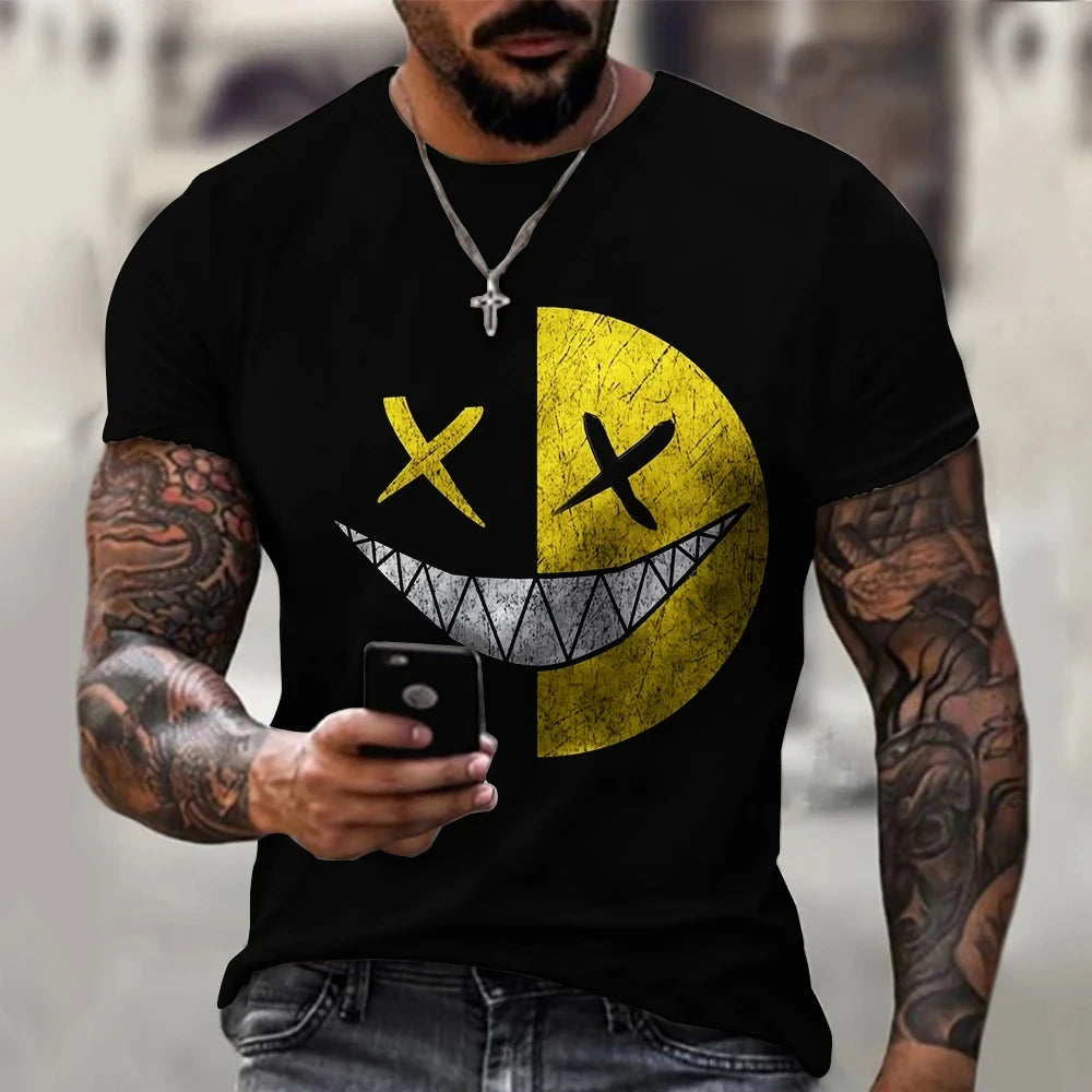 Graphic Crew Neck Short Sleeve Casual Pullover T Shirt