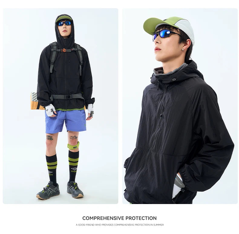 Lightweight Hooded Hiking Windbreaker Jacket for Trail Wear