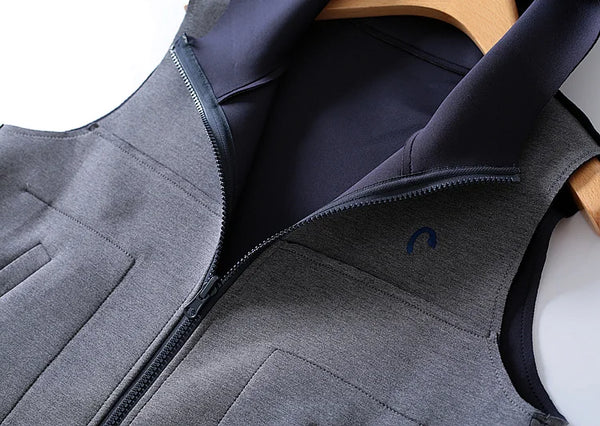 Mid Length Waistcoat Sleeveless Jackets Two Sided Wearing Contrasting Color Hooded Air Cotton Drape Vest For Women