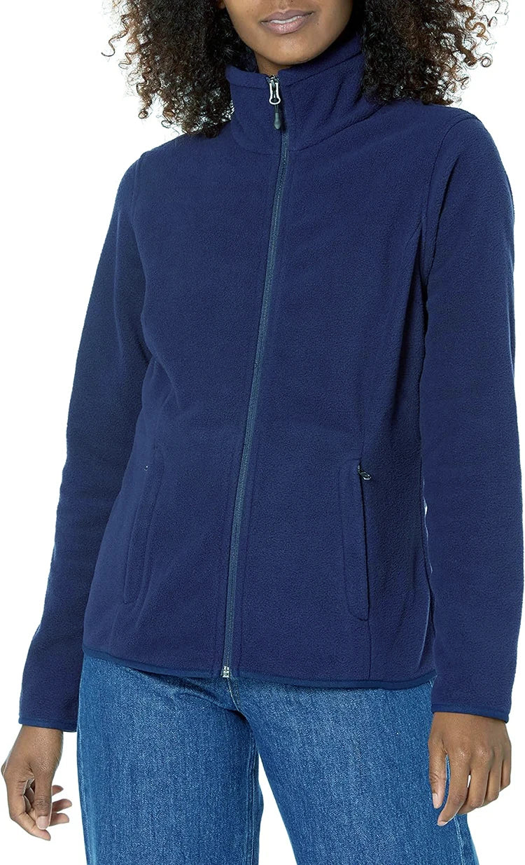 Long Sleeve Full Zip Fleece Outdoor Jacket with Pockets