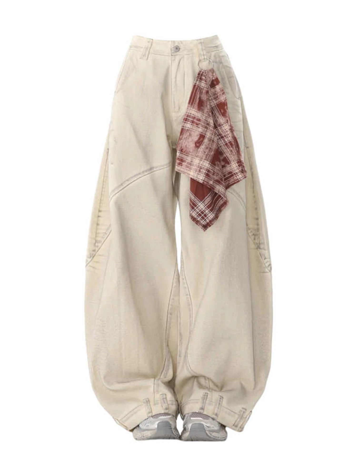 Women's Apricot Loose Fit Denim Denim Jeans For Everyday Outfits