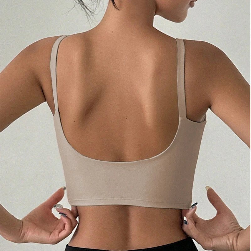 Women's Scoop Neck Wide Strap Sports Bra