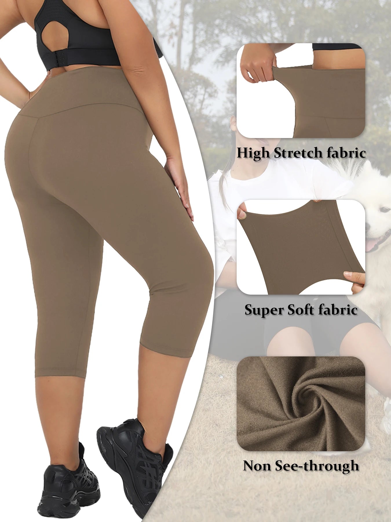 Women's High Waist Capri Leggings For Workout Outfits