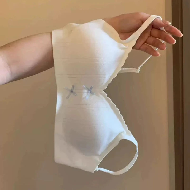 Women's Scallop Edge Bralette with Bow Front Detail