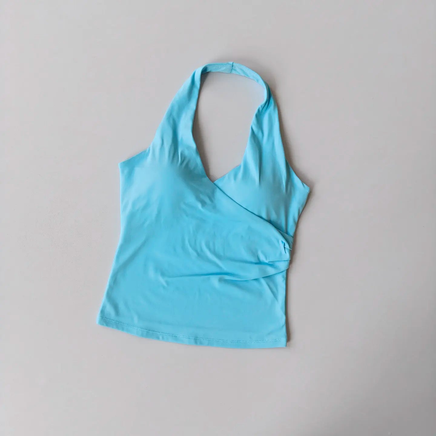 Women's Ruched Halter Neck Cropped Tank Top