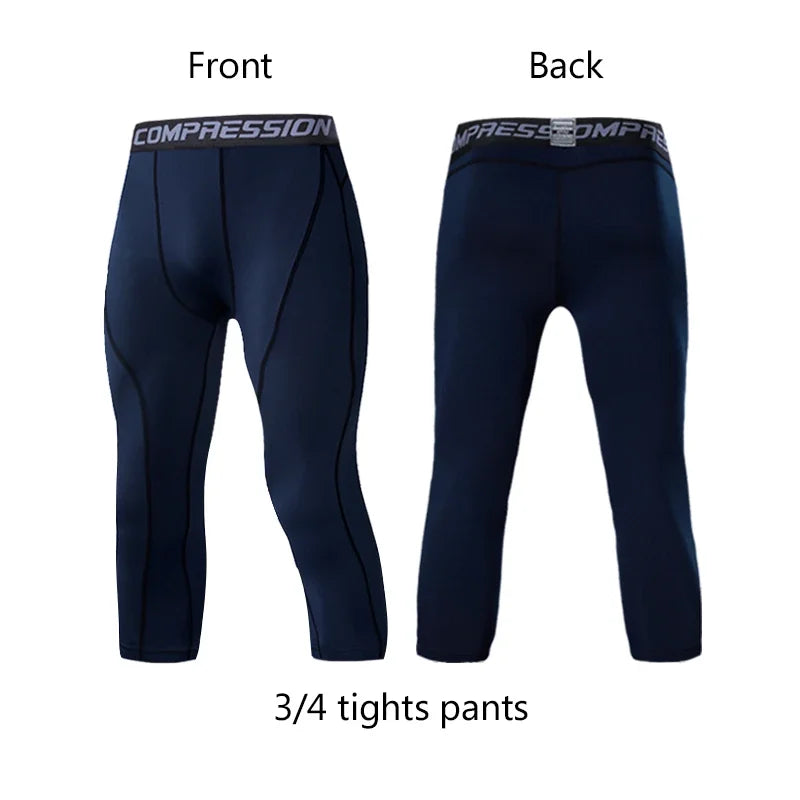 Men's Fitted Training Leggings for Gym and Running