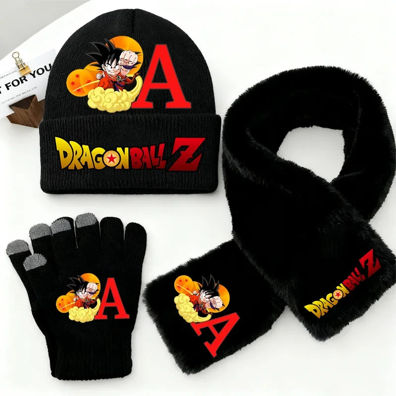 Kids' Dragon Ball Knitted Hat Scarf and Gloves Set for Winter