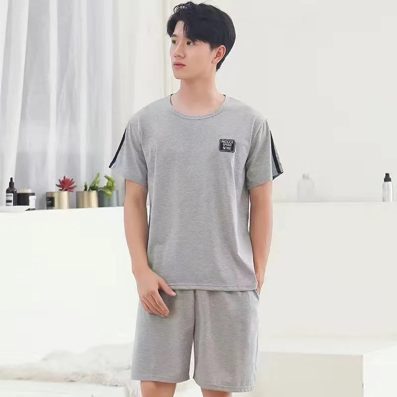 Men's Short Sleeve T Shirt and Shorts Pajama Set
