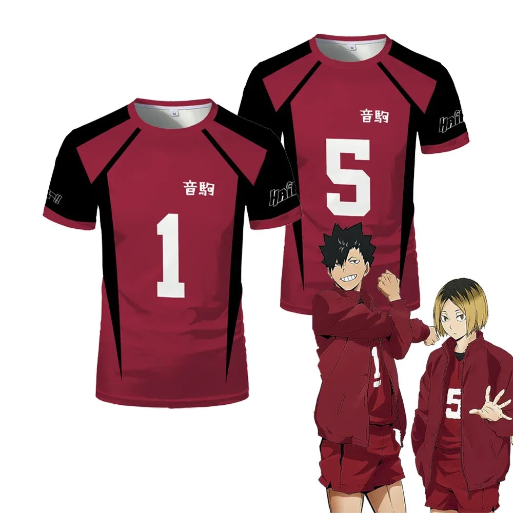 Nekoma Number Volleyball Short Sleeve T-shirt For Sports Outfits