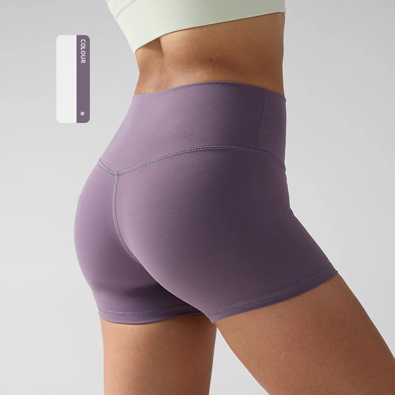 Women's High Waist Nylon Blend Shorts for Yoga and Fitness