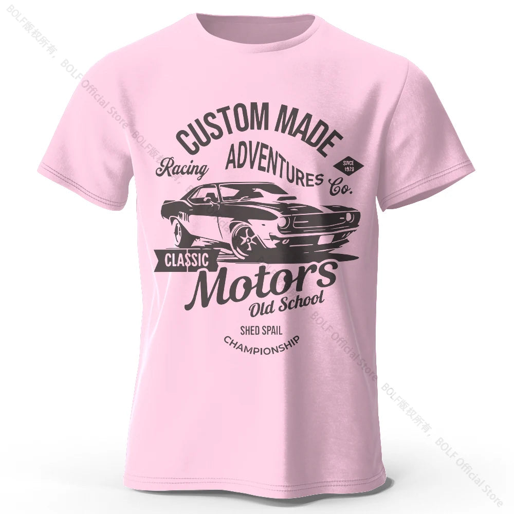 Men's Cotton Motors Graphic Short-Sleeve Oversized T-Shirt