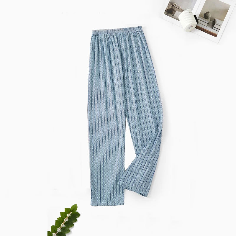 Men's Patterned Elastic Waist Straight Leg Pajama Lounge Pants