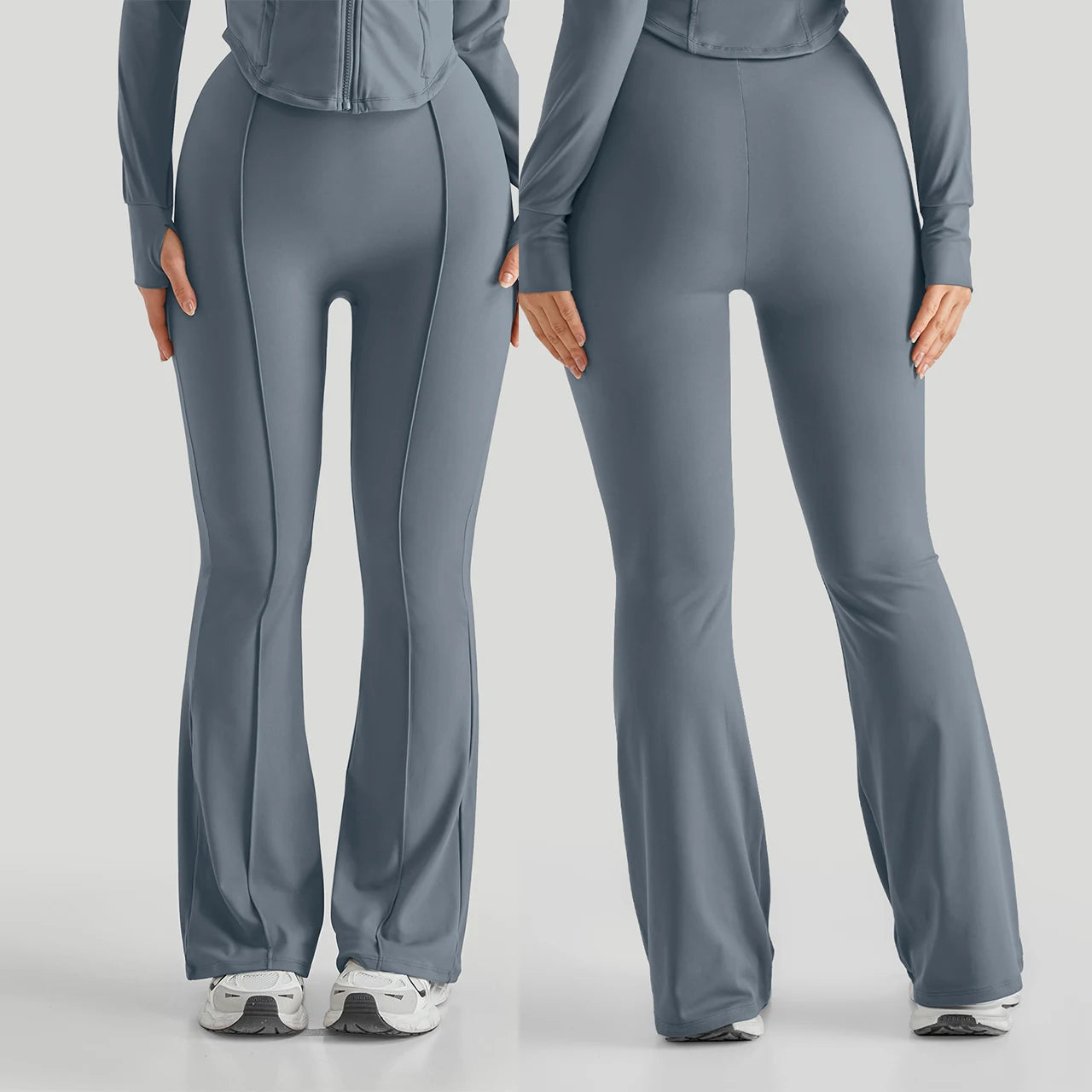 Women's High Waist Nylon Blend Flared Pants for Yoga and Dance Practice