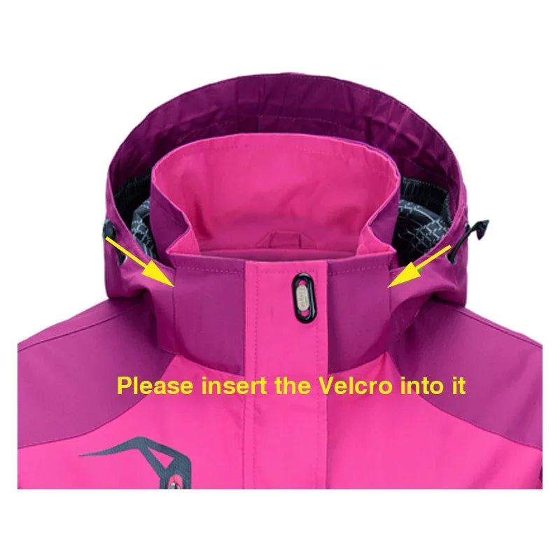 Color Block Hooded Full Zip Long Sleeve Outdoor Jacket