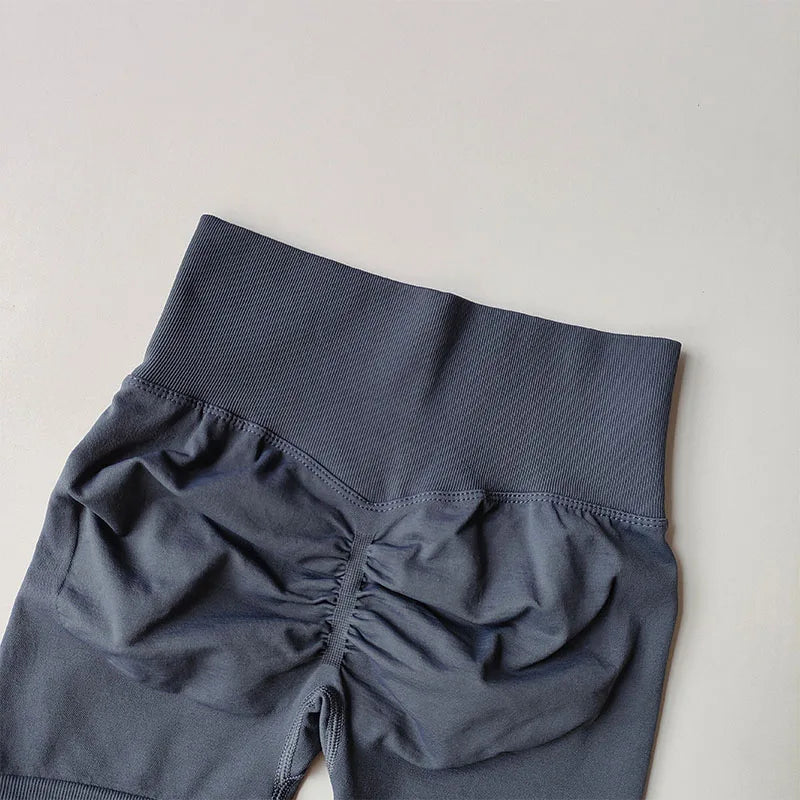 Women's High Waist Scrunch Back Polyester Shorts for Gym Workouts
