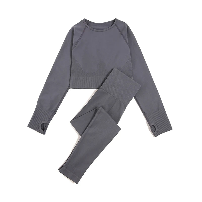 Women's Variable Sleeve Top And Bottoms Yoga Set