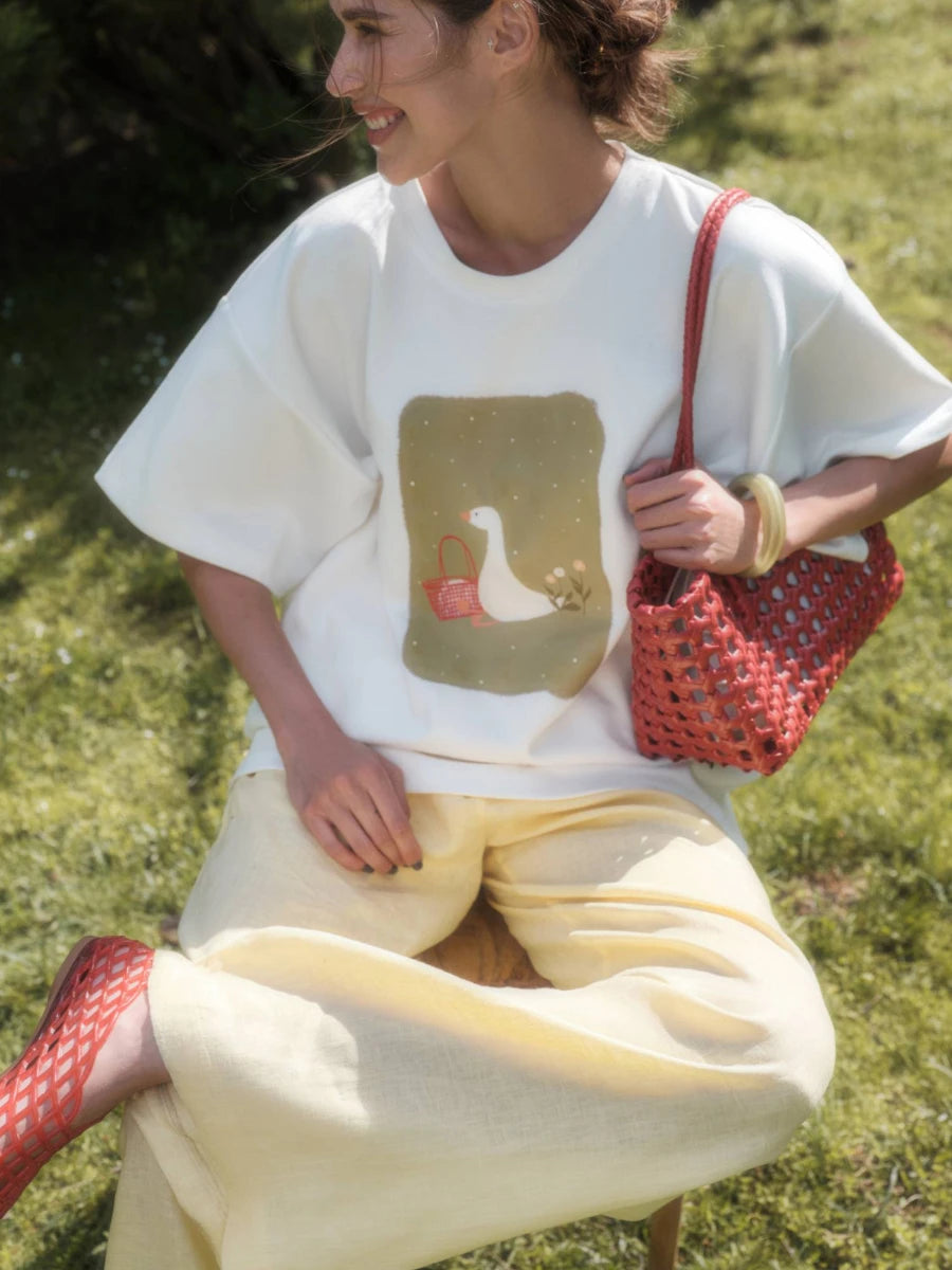 Graphic Crew Neck Short Sleeve Casual Pullover T Shirt