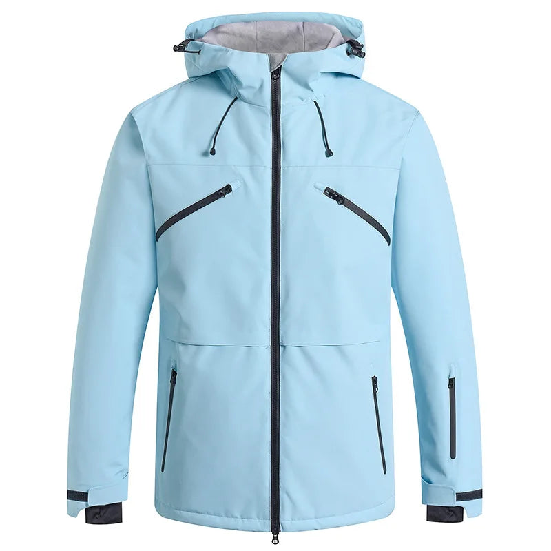 Hooded Ski Jacket and Pants Clothing Set with Style Options
