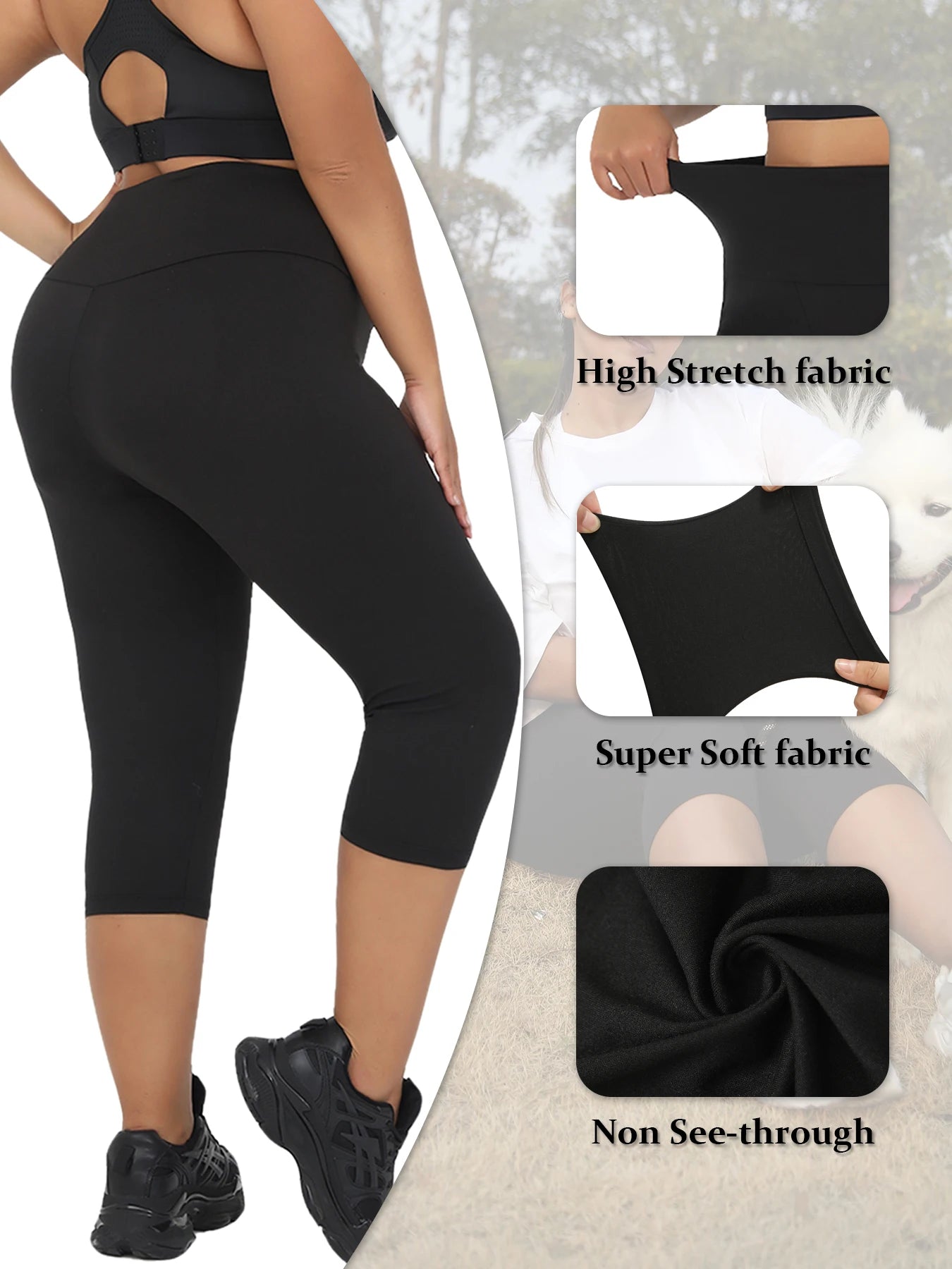 Women's High Waist Capri Leggings For Workout Outfits