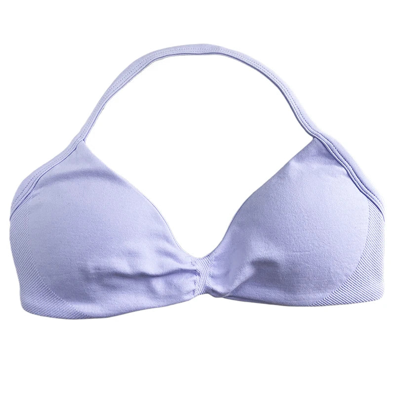 Women's Ruched Halter Neck Sports Bra