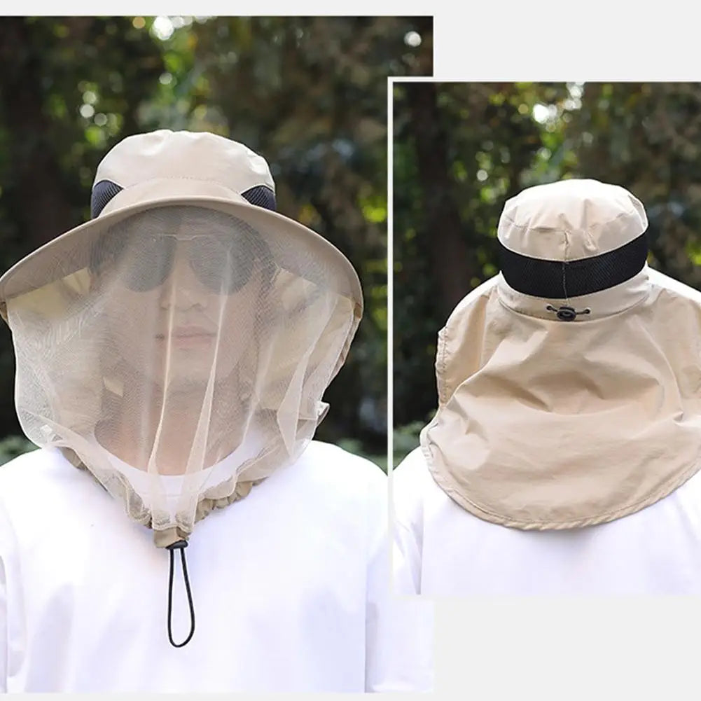 Wide Brim Outdoor Hat with Face Mesh Style Options