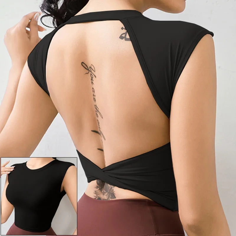 Women's Open-Back Long-Sleeve Workout Top