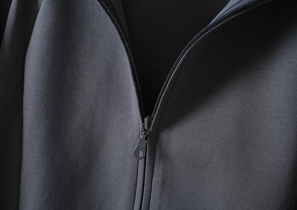 Autumn Simple Three Dimensional Cutting Zipper Cardigan Full Sleeve Sweater Women Sweatshirts