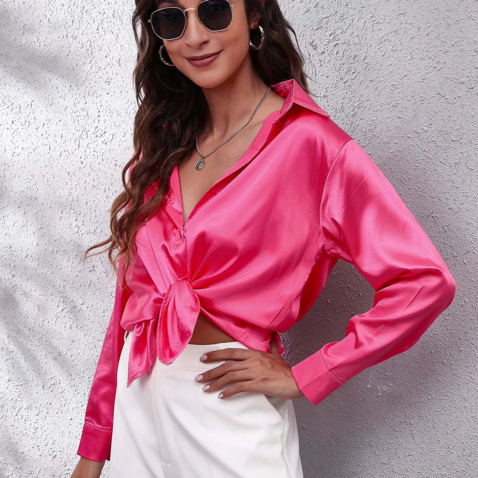 Women's Collared Long Sleeve Shirt