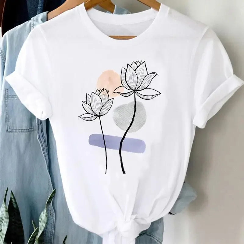 Women's Nature Graphic Modal Short-Sleeve Crewneck T-Shirt