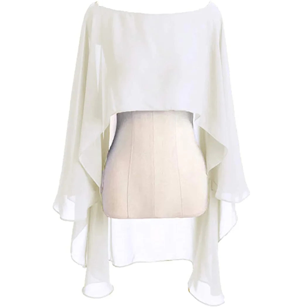 Layered Sheer Draped Cape for Layering over Outfits