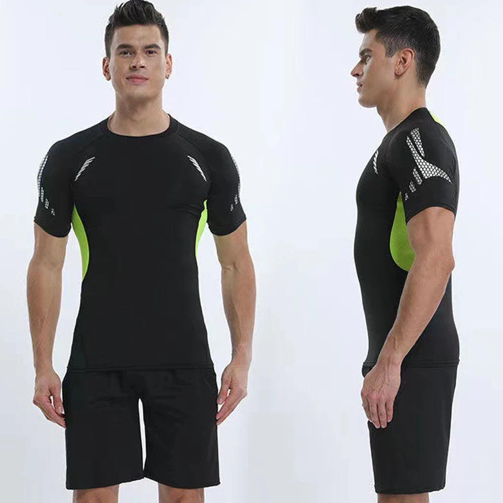 Fitted Sports Compression Shirt with Original Sleeve Style Options