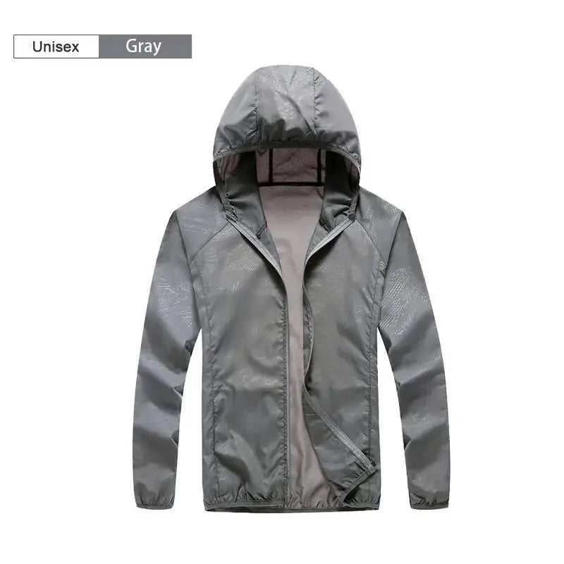 Hooded Long Sleeve Full Zip Outdoor Hiking Jacket with Pockets