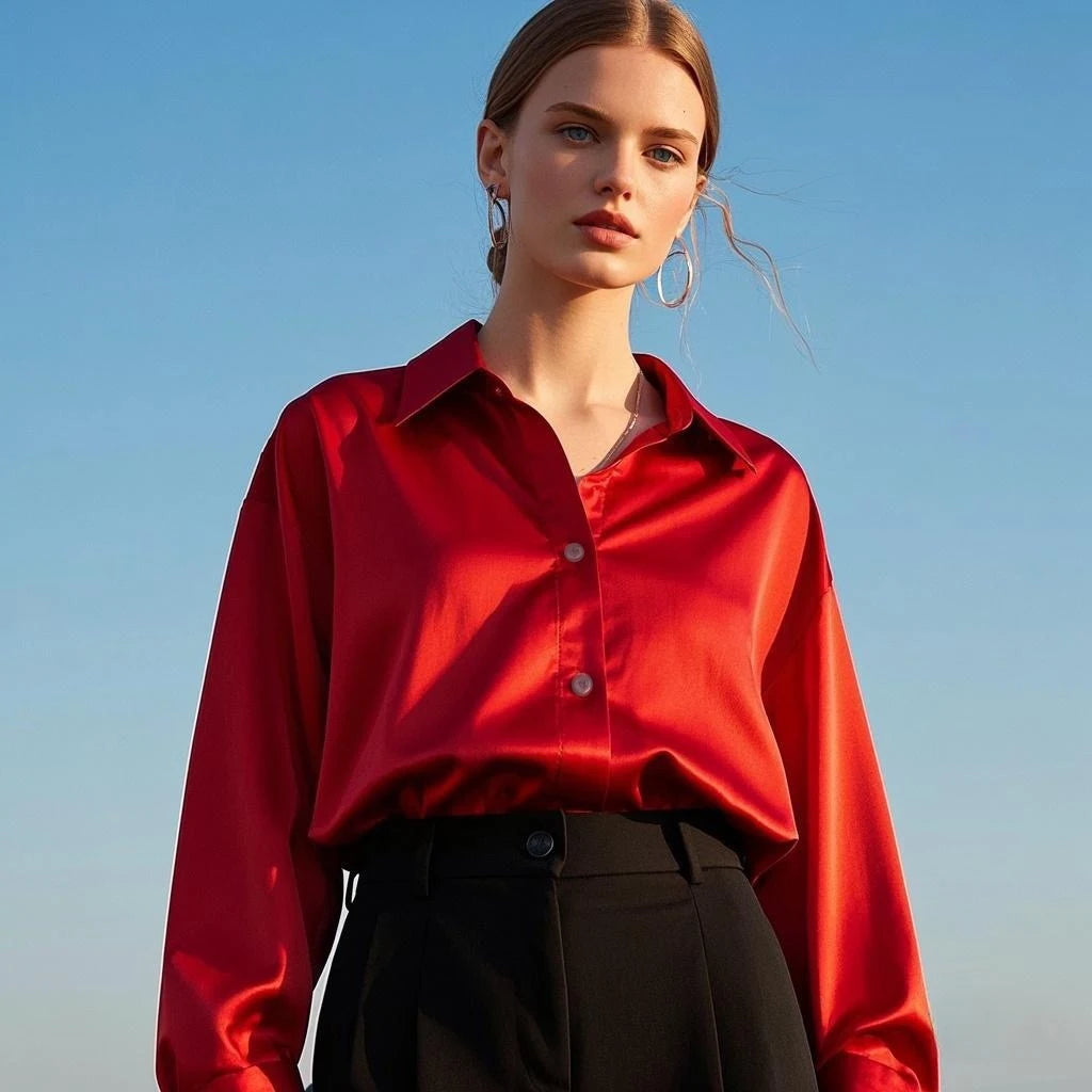 Women's Collared Long Sleeve Shirt