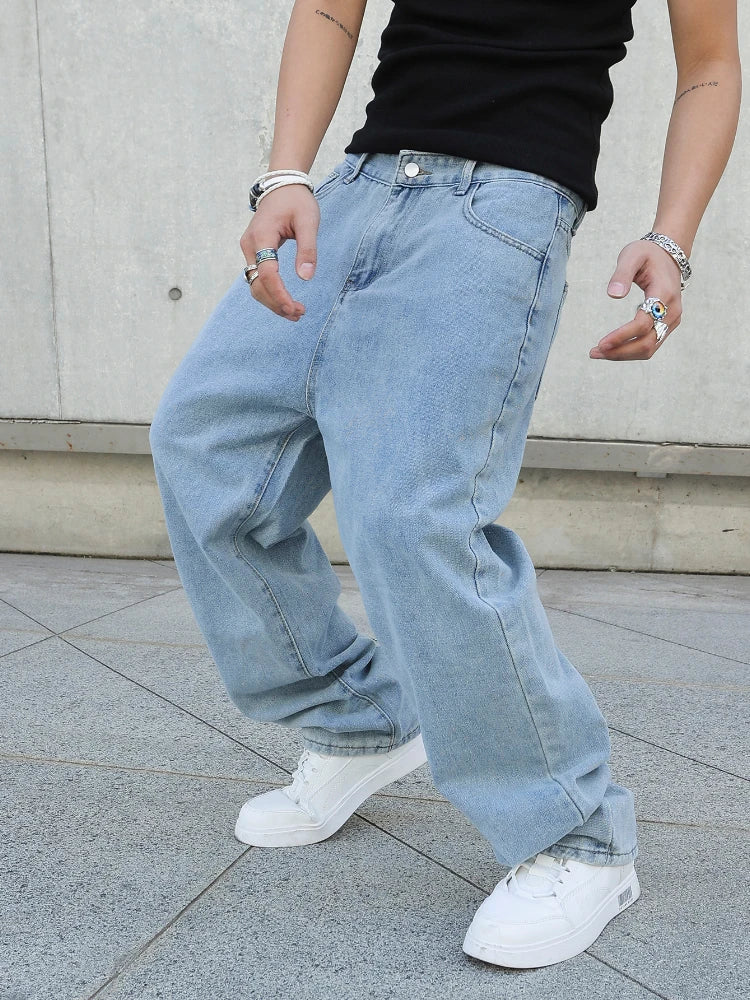 Men's Wide Leg Denim Jeans for Casual Everyday Wear