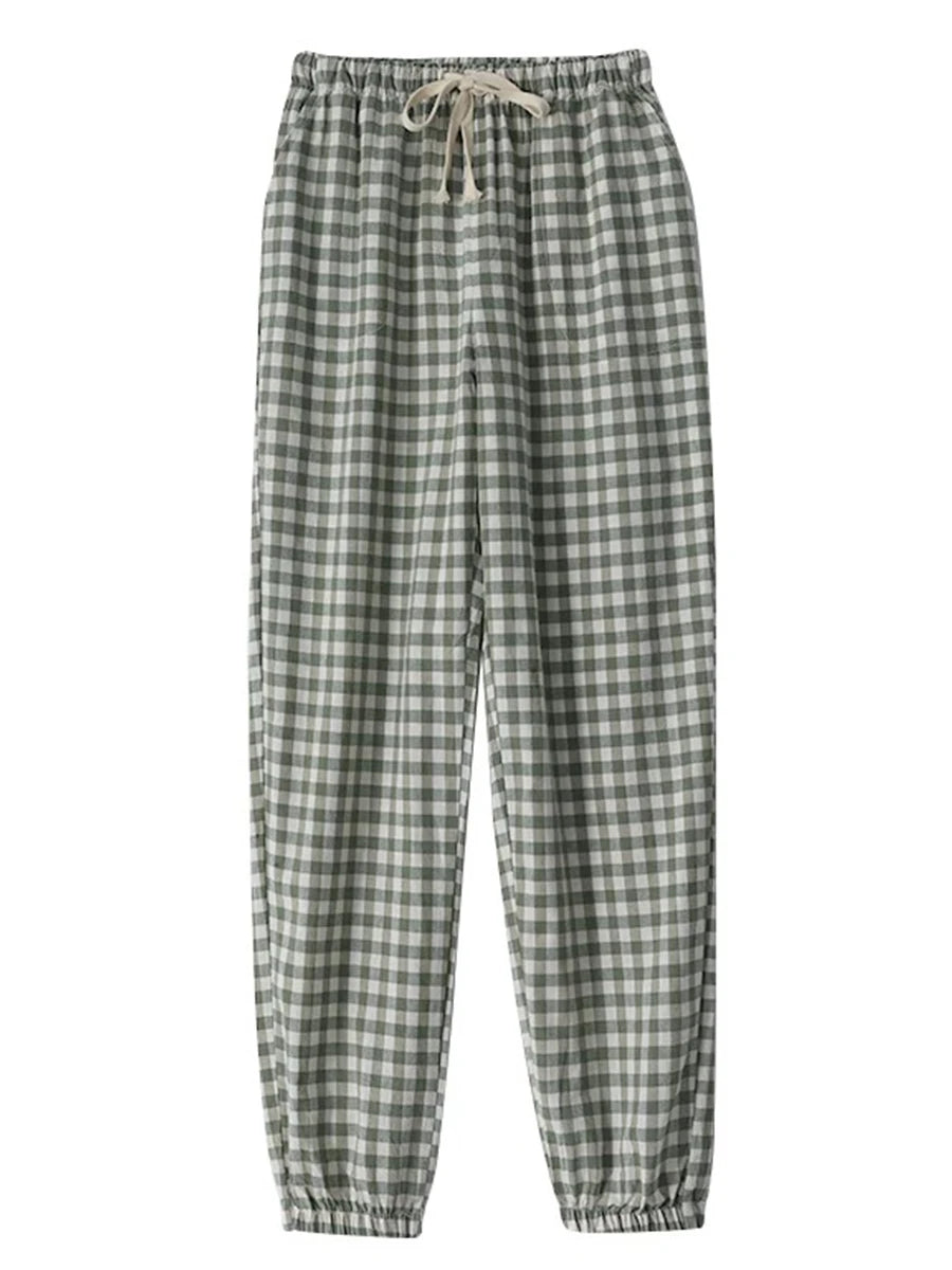 Men's Printed Elastic Waist Long Pajama Pants with Style Options