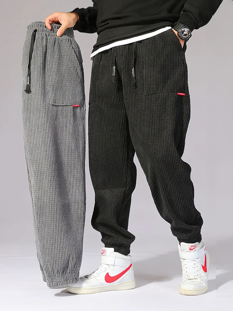 Men's Elastic Waist Loose Fit Casual Pants For Everyday Wear