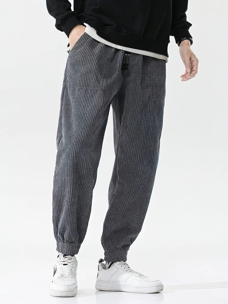 Men's Elastic Waist Loose Fit Casual Pants For Everyday Wear