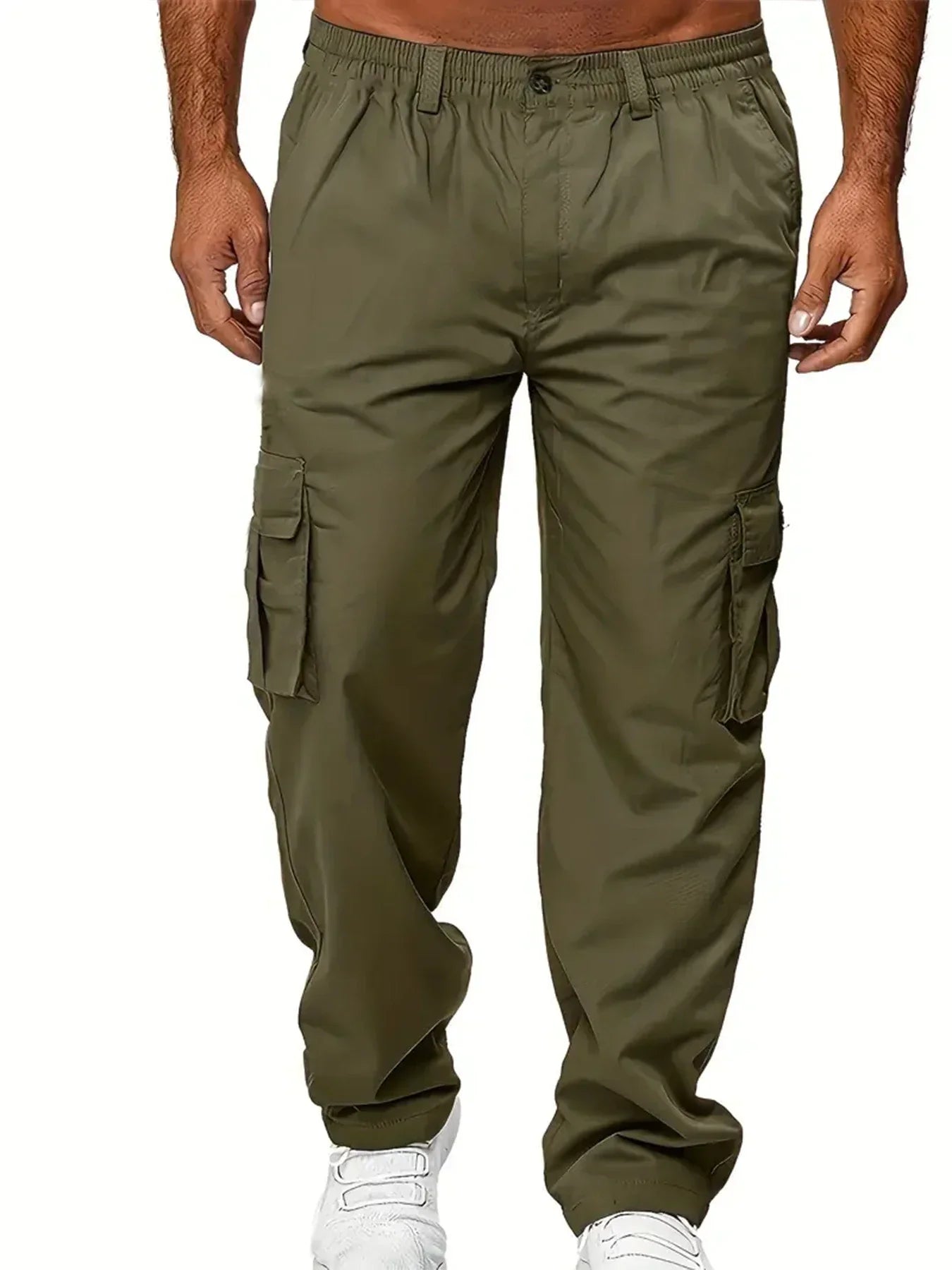 Men's Multi Pocket Elastic Waist Casual Cargo Pants