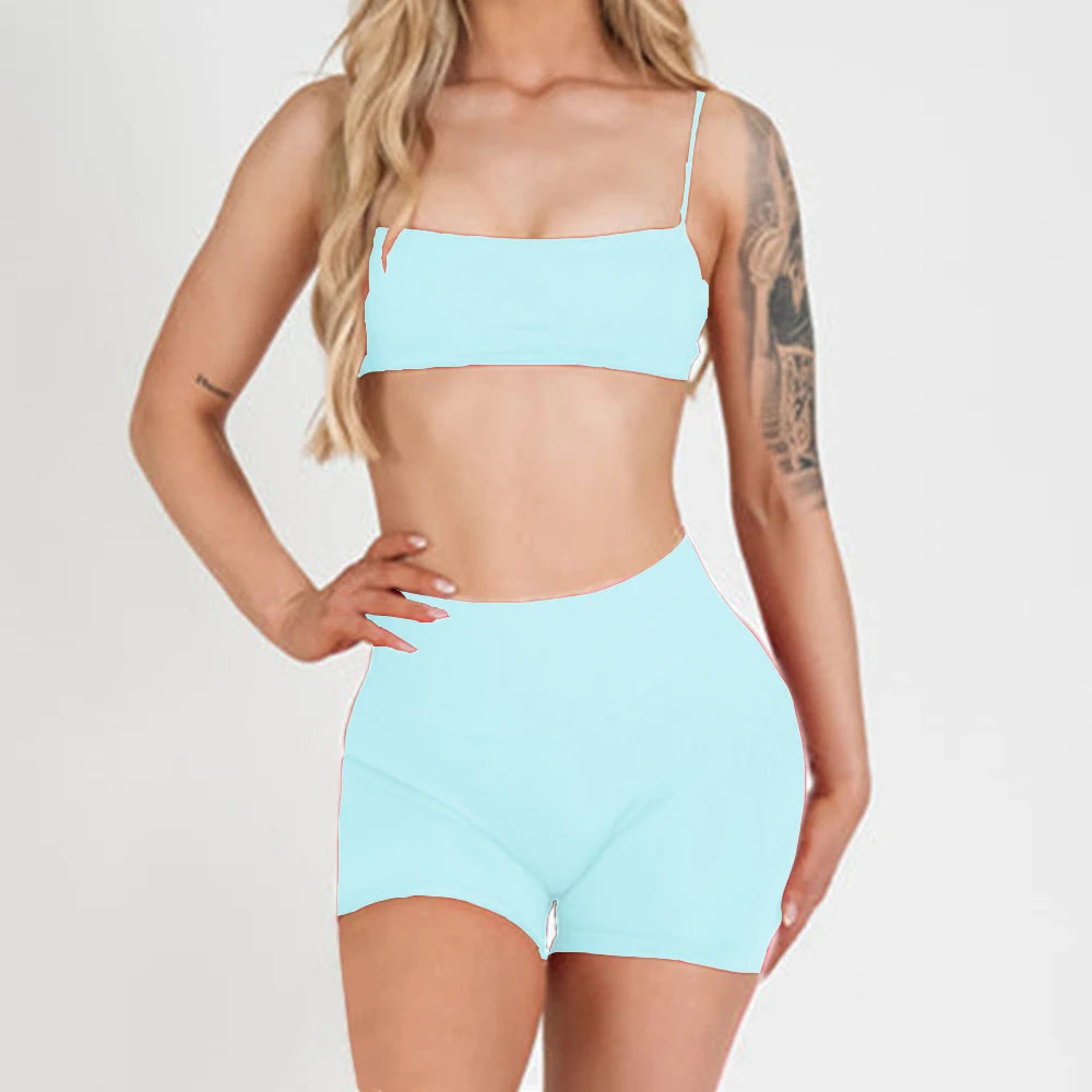 Women's Variable Sleeve Top And Bottoms Yoga Set