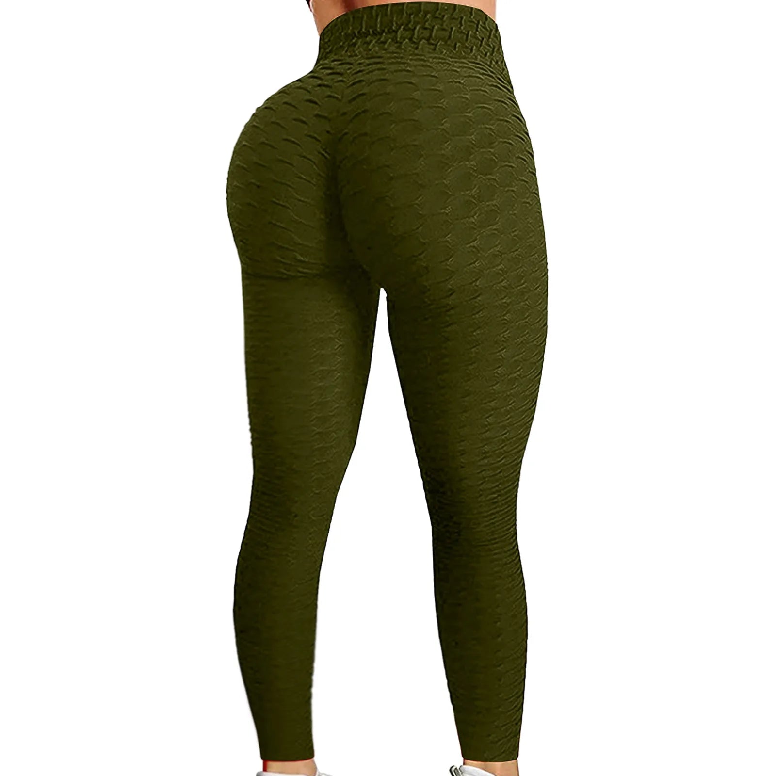 Women's Textured High-Waist Full-Length Yoga Leggings with Elastic Waistband for Everyday Workouts