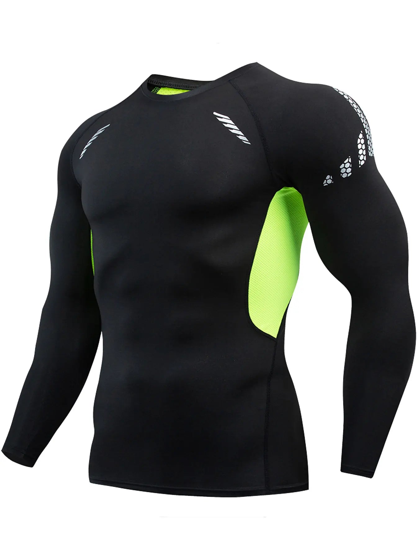 Fitted Crew Neck Long Sleeve Compression T Shirt